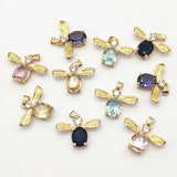 50pcs CZ Crystal Charm For Necklace Earring, DIY Jewelry Findings