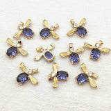 50pcs CZ Crystal Charm For Necklace Earring, DIY Jewelry Findings