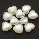 150pcs Wrinkle Pearls Heart Beads For Necklace/Earrings DIY