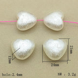 150pcs Wrinkle Pearls Heart Beads For Necklace/Earrings DIY