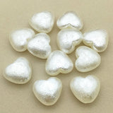 150pcs Wrinkle Pearls Heart Beads For Necklace/Earrings DIY