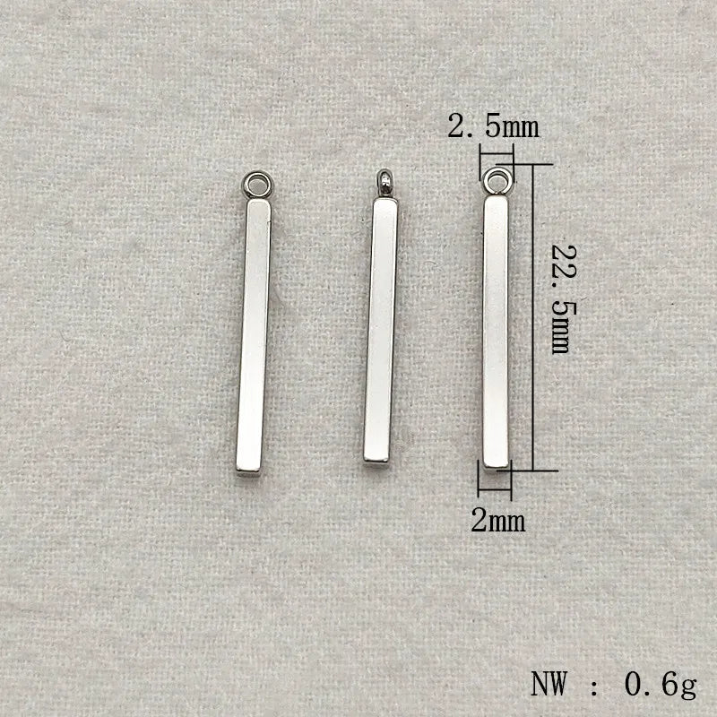 Stainless Steel Cuboid Charm DIY Jewelry Accessories 200pcs