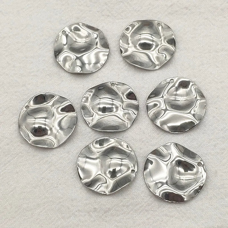 22mm Stainless Steel Round Charm For Necklace/Earrings DIY Parts