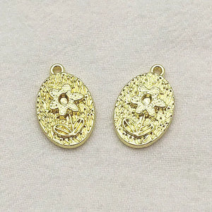100pcs Zinc Alloy Flower Pendant Charm Jewelry Findings