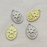 100pcs Zinc Alloy Flower Pendant Charm Jewelry Findings