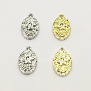 100pcs Zinc Alloy Flower Pendant Charm Jewelry Findings