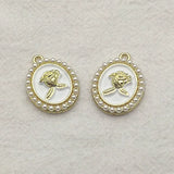 22x16mm 50pcs Pearls Charm For Jewelry Necklace/Earring DIY Parts