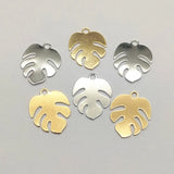 100pcs Brass Leaf Charm Necklace Earrings DIY Jewelry Findings 22x17mm
