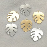 100pcs Brass Leaf Charm Necklace Earrings DIY Jewelry Findings 22x17mm