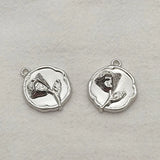 Arrival! 22x19mm Zinc Alloy Flower Charm Pendant - 100pcs
