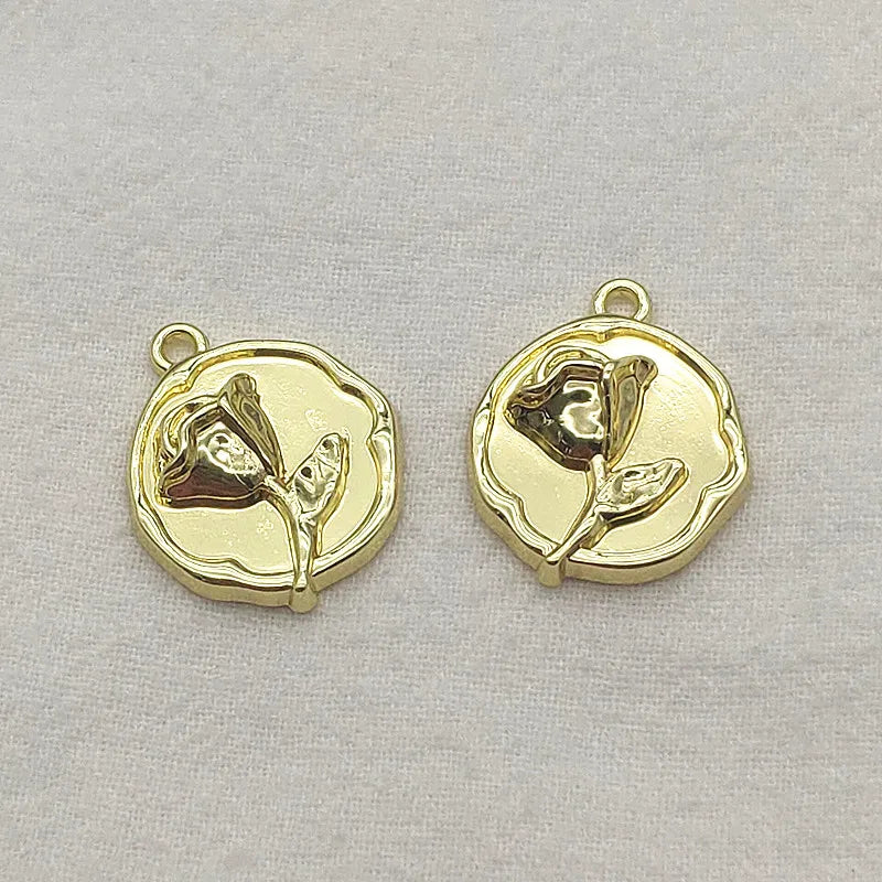 Arrival! 22x19mm Zinc Alloy Flower Charm Pendant - 100pcs