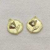 Arrival! 22x19mm Zinc Alloy Flower Charm Pendant - 100pcs