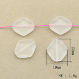 260pcs Acrylic Clear Frosted Rhombus Beads DIY Jewelry Findings