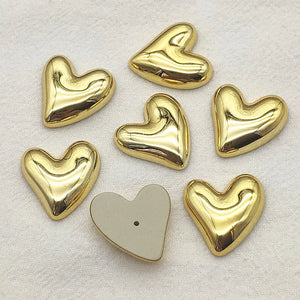 100pcs UV Flat Heart Beads For DIY Jewelry Parts