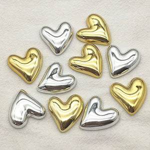 100pcs UV Flat Heart Beads For DIY Jewelry Parts
