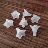 Clear Frosted Flower Acrylic Beads DIY Jewelry Making 350pcs