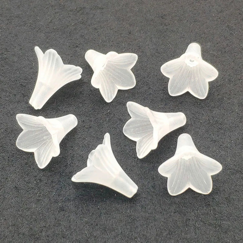 Clear Frosted Flower Acrylic Beads DIY Jewelry Making 350pcs