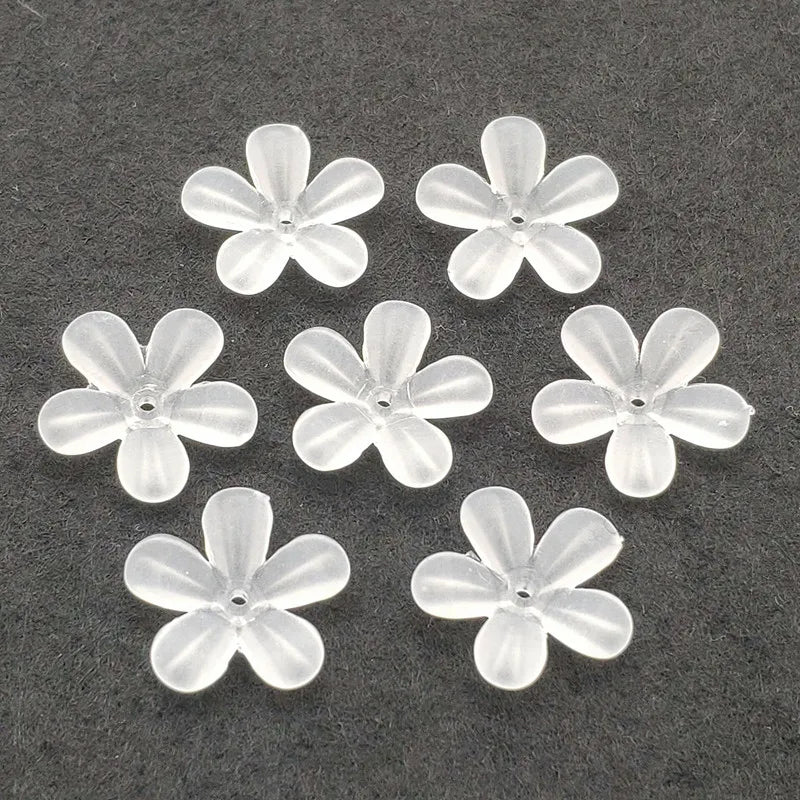 850pcs Clear Frosted Flower Acrylic Beads for DIY Jewelry Making