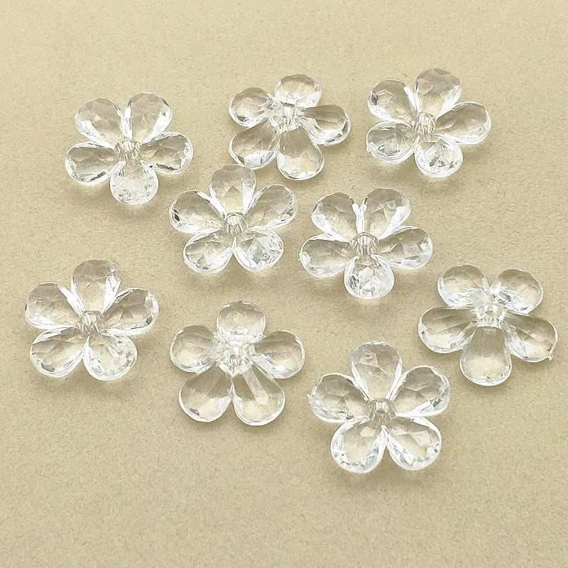 Clear Acrylic Flower Beads for DIY Jewelry Making
