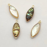 50pcs Real Shell Oval Charm For Jewelry Making