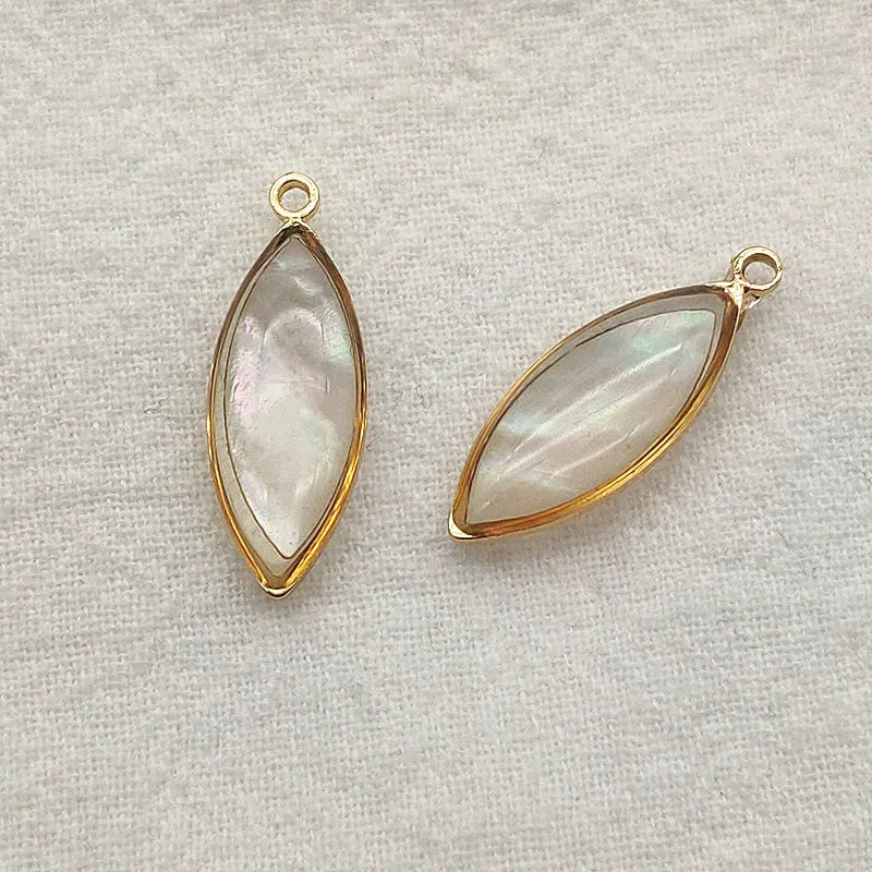 50pcs Real Shell Oval Charm For Jewelry Making