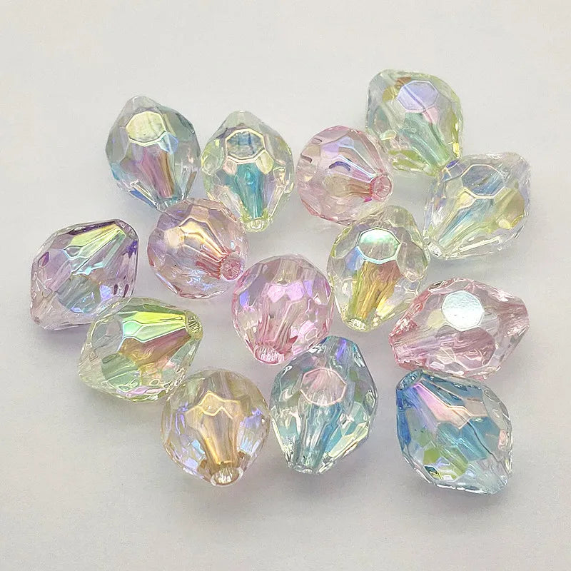 100pcs UV Clear Faceted Oval Beads for Jewelry DIY