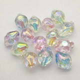100pcs UV Clear Faceted Oval Beads for Jewelry DIY