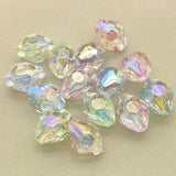100pcs UV Clear Faceted Oval Beads for Jewelry DIY