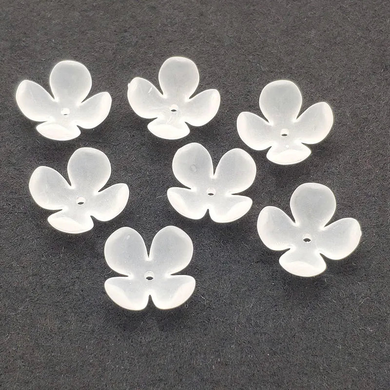 Arrival! 23mm Clear Frosted Flower Acrylic Beads