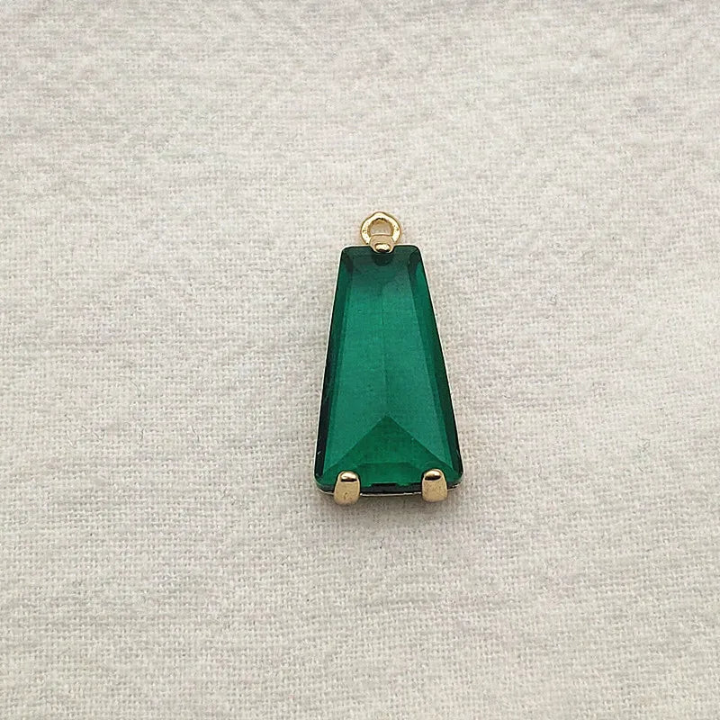 Copper Crystal Trapezoid Charm DIY Jewelry Findings