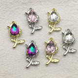 100pcs Tulips Pendants Glass Charm For Jewelry Making