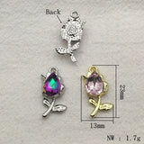 100pcs Tulips Pendants Glass Charm For Jewelry Making