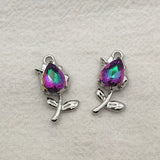 100pcs Tulips Pendants Glass Charm For Jewelry Making
