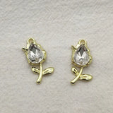 100pcs Tulips Pendants Glass Charm For Jewelry Making