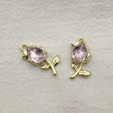 100pcs Tulips Pendants Glass Charm For Jewelry Making