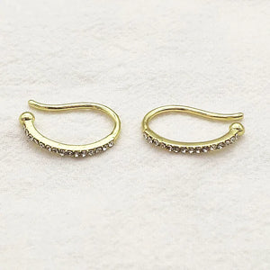 50pcs Arrival! 23x17mm Zinc Alloy Rhinestone Ear Clip For Earring DIY Parts