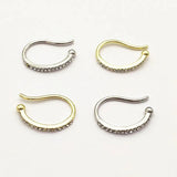 50pcs Arrival! 23x17mm Zinc Alloy Rhinestone Ear Clip For Earring DIY Parts