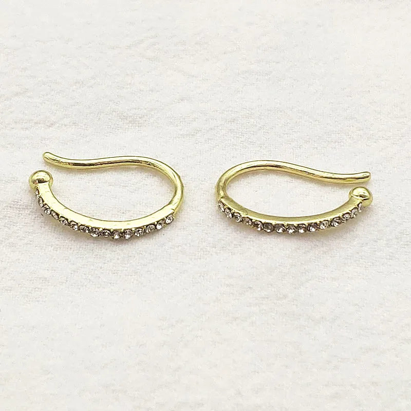 50pcs Arrival! 23x17mm Zinc Alloy Rhinestone Ear Clip For Earring DIY Parts