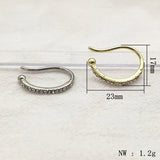 50pcs Arrival! 23x17mm Zinc Alloy Rhinestone Ear Clip For Earring DIY Parts