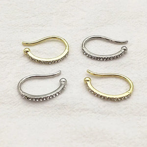 50pcs Arrival! 23x17mm Zinc Alloy Rhinestone Ear Clip For Earring DIY Parts
