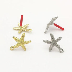 100pcs Starfish Ear Stud for Jewelry DIY