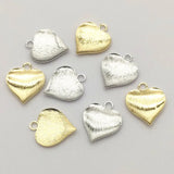 100pcs Brass Heart Charm Pendant for DIY Jewelry Making