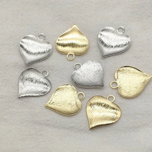 100pcs Brass Heart Charm Pendant for DIY Jewelry Making