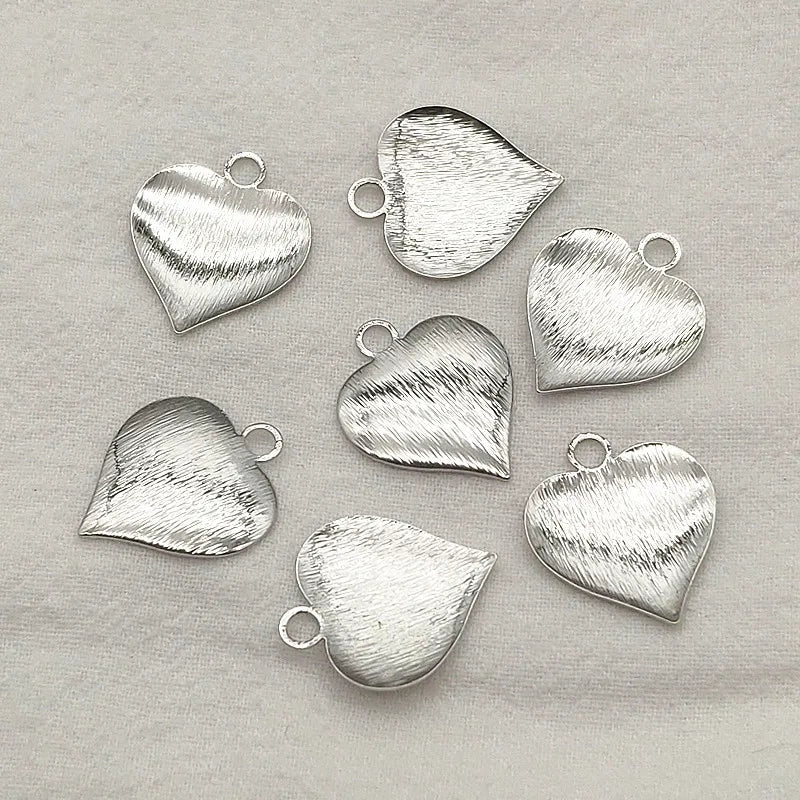 100pcs Brass Heart Charm Pendant for DIY Jewelry Making