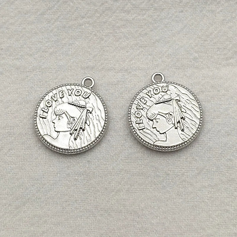 Arrival! 23x20mm Zinc Alloy Round Charm For Jewelry DIY
