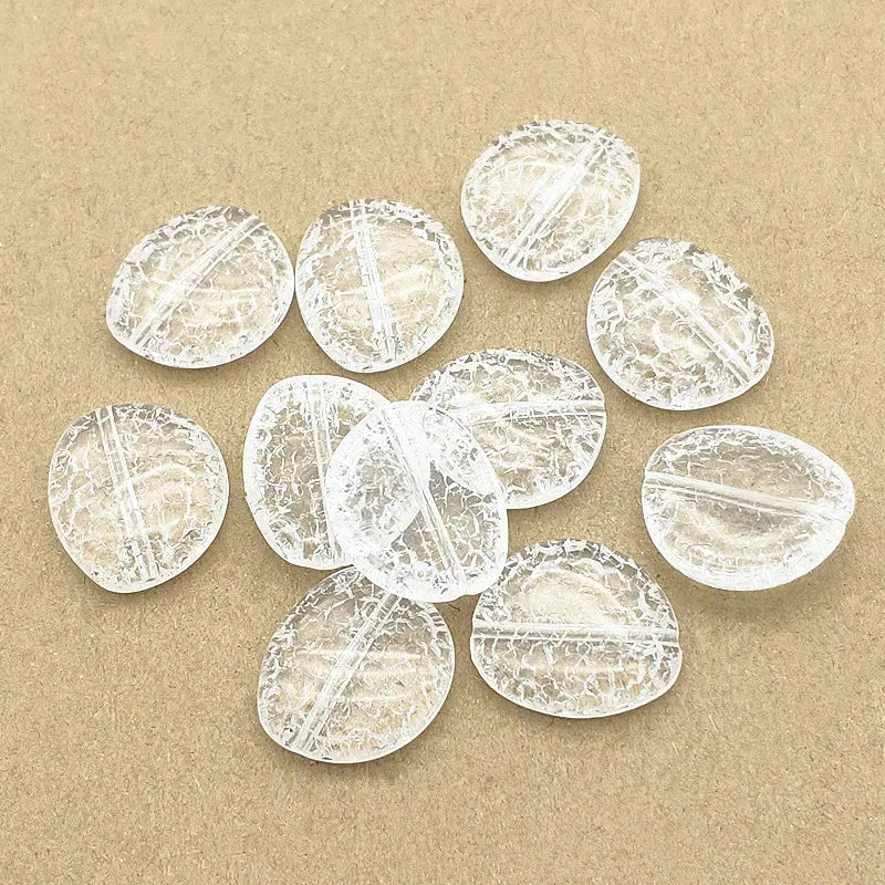 Clear Lentils Crack Beads For DIY Jewelry Making 220pcs
