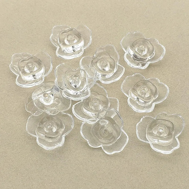 Clear Flower Acrylic Beads DIY Jewelry Findings 390pcs