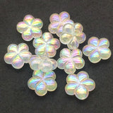 Clear UV Powder Flower Beads - 100pcs for DIY Jewelry - 23x24mm