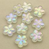 Clear UV Powder Flower Beads - 100pcs for DIY Jewelry - 23x24mm