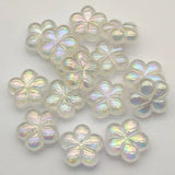 Clear UV Powder Flower Beads - 100pcs for DIY Jewelry - 23x24mm